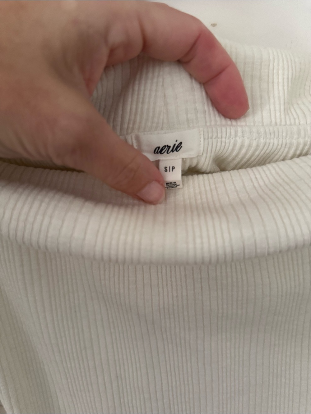 aerie Off-the-Shoulder Ribbed Cream Sweater Bodysuit NEW WITH TAGS Cottagecore S - Picture 5 of 6